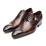 Classic Luxury Men's Shoes Oxford Wedding Party Formal Genuine Leather Dress MartLion coffee 39 