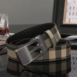 Belt Men's B Letter Automatic Buckle 3.5cm Wide Leather Casual Belt for jeans Ceinture Homme MartLion 6 130cm 