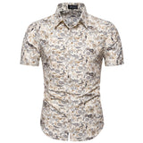 Dot-Print Casual Shirts for Summer Short Sleeve Regular Formal Clothing Men's Office Button Up Blouses Mart Lion DC03 5XL   Fit 80-88Kg 