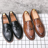 Slip On Men's Loafers Microfiber Leather Dress Shoes Formal Footwear Mart Lion   