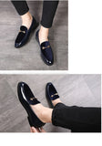 Men's Casual Shoes Patent Leather Light Driving Loafers Trendy Party Wedding Flats Mart Lion   