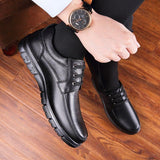 Men's Genuine Leather Handmade Shoes Soft Anti-slip Rubber Office Loafers Casual Leather Soft Mart Lion   