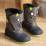 Winter Children Snow Boots Boys Girls Warm Waterproof Ski Baby Cute Cartoon Dinosaur Print High MartLion Evil Print 29 