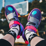 Basketball Shoes Men's Spring Outdoor High-top Sports Women Flame Design Walking Kids Casual Sneakers Mart Lion   