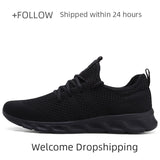 Men's Light Running Shoes Breathable Lace-Up Jogging Sneakers Anti-Odor Casual MartLion 8058Black 42 