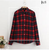 Women's Shirts and Winter female shirt plaid shirt women slim long sleeve cotton Blouse top female outerwear MartLion