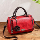 Women Shoulder Bag with Flower Pendant Ladies Totes Purse Boston Handbag Casual Female Messenger Crossbody Bags Mart Lion NVBAO77 red 25x14x15cm 