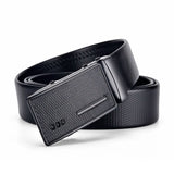 Men's Leather Belt Metal Automatic Buckle Work Black PU Strap MartLion Black 120cm 