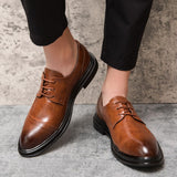 Men's Dress Shoes Classic Formal Split Leather Elegant Sapato Social masculino Mart Lion   