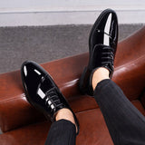 Men's Dress Shoes Luxury Oxford Leather Breathable Rubber Dress Office Wedding Flats Footwear Mart Lion   