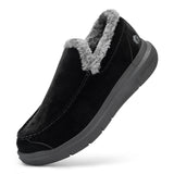 Winter Women's Cotton Shoes Wide Width Shoes Plush Walking Slip-on Shoes MartLion Black 36 