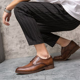 Men's Dress Shoes Elegant microfiber Leather Formal Oxfords Mart Lion   