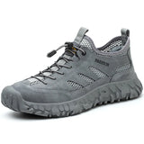 Summer Safety Shoes Men's Breathable Steel Toe Work Indestructible Security Boots Protective Work Sneakers MartLion GRAY 41 