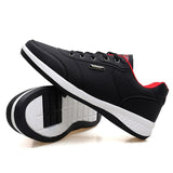 Autumn Men's Shoes Sneakers Microfiber Leather Casual Classic Footwear Winter Mart Lion Black 39 