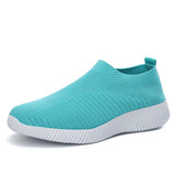 Women Flats Shoes Breathable Mesh Summer Sneakers Women Slip on Soft Ladies Casual Ballet Sock MartLion Blue 35 