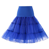 Women's Vintage Tulle Petticoat Underskirt MartLion ROYAL BLUE XL 