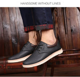 Men's Leather Casual Shoes Flat Trendy Sneaker Oxfords Zapatillas Mart Lion   