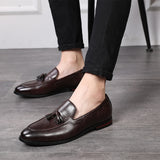 Men's Casual Leather Shoes Driving Loafers Light Moccasins Trendy Tassels Party Wedding Flats Mart Lion   