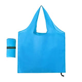 Foldable Shopping Bag Reusable Travel Grocery Bag Eco-Friendly One Shoulder Handbag  Printing Tote Bag MartLion light blue 46x66cm  