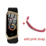 E18 Sport Smart Watch For IPhone Heart Rate Monitor Bluetooth Smartwatch Single Touch Fitness Band For Women Men's MartLion Black Gold Add Pink  