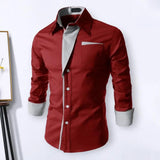 Male  Shirts Full Sleeve Stripe Shirt Men Slim Fit  Formal Dress Shirts Colors MartLion   