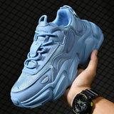 Unisex Spring Running Shoes Women Trend Chunky Sneakers Men's All-match Platform Sport Mesh Walking Zapatos De Hombre Mart Lion F601ice blue 7 
