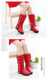 Girls Boots Autumn Winter Kids Princess Lace Pearls with Bow-knot Sweet Warm Cotton Fur Lining Children Long High MartLion   