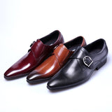 Men's Luxury Shoes Patent Leather Monk Strap Oxford Wedding Formal Dress Designer Mart Lion   