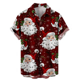 Printing Santa Claus Shirts Funny Men's  Clothing Women Hawaiian Beach Shirt Tops Christmas Pretty Gift MartLion Shirts-GNN9433 6XL 