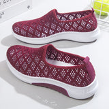 Summer Korean Mesh Women's Shoes Breathable Hollow Sports Walking Sneakers Casual Flat Ladies Mart Lion red 35 