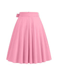 Women Summer Midi Long Skirt Solid Elegant Waist MartLion   