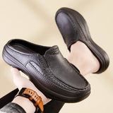Summer Outdoor Men's Slippers Breathable Leather Shoes Casual Slippers Waterproof Non-slip MartLion   