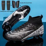 Professional Football Boots Men's Soccer Shoes Boys Soccer Cleats Outdoor Training Sport Kids Football MartLion 116 black AG pads Eur 32 