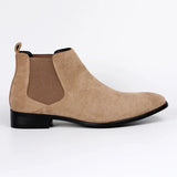 Men's frosted suede Chelsea Boots square toe autumn shoes with stylish MartLion   