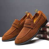 Men's Casual Shoes Suede Genuine Leather Slip-on Light Driving Loafers Moccasins Party Wedding Flat Mart Lion   