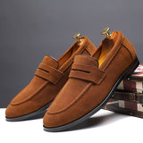 Men's Casual Shoes Suede Genuine Leather Slip-on Light Driving Loafers Moccasins Party Wedding Flat Mart Lion Brown 38 China
