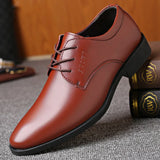 Men's Dress Shoes Gentleman Formal in Black Leather Luxury Brand Loafers Pointed Toe Sss MartLion brown 38 
