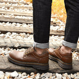 Luxury Cow Leather Men's shoes Outdoor Work Designer Casual Oxford Formal Footwear Mart Lion   