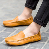 Men's luxury leather shoes casual driving men's anti-skid large casual dress MartLion   