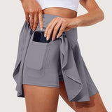 Women Stretch Skirt Printed Athletic Shorts Lightweight Waisted Skirt With Pockets Women' Simple Sports Skirt MartLion   