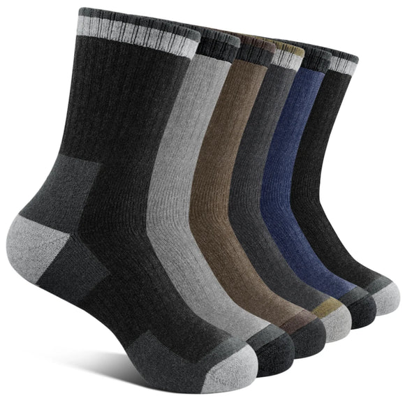 5 Pairs Merino Wool Socks Men's Hiking Socks Winter Wool Warm Socks Breathable Crew Thermal Socks Against Cold(US 7-13) MartLion 5 Pairs-Multi Color US 7-13 CHINA