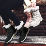 Winter Women Snow Boots Female Outdoor Boots Concise Boots Waterproof Plush Ladies Cotton-padded Shoes MartLion   