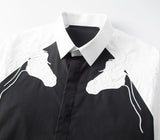 Horse Head Embroidery Men Shirts Clothing Long Sleeved Business Casual  Social Dress Shirt Slim Fit Men Clothing MartLion   