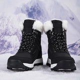 Women Snow Boots Female Winter Casual Shoes Outdoor Youth Mid-Calf Boots Waterproof Plush Ladies Cotton-padded Shoes MartLion   