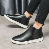 Flat sole men's chelsea boots Casual Ankle Slip leather Formal Footwear Masculina Mart Lion   