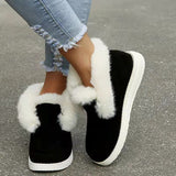 Ladies Ankle Boots Women Winter Warm Plush Fur Snow Suede Leather Shoes Ladies Slip on Female Footwear Mart Lion   