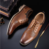 Men's Dress Shoes Genuine Cow Leather Birthday Gift Derby zapatos hombre Mart Lion   