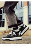 Autumn Winter Trendy Sneakers Men's Breathable Casual Leather Lace-up Platform Skateboard Baskets Hommes MartLion   