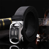 Belt Men's B Letter Automatic Buckle 3.5cm Wide Leather Casual Belt for jeans Ceinture Homme MartLion 16 115CM 