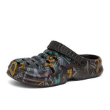 Men's Rubber Sandals Beach Shoes Clogs Hombre Garden Summer Slip On Sandal Casual Breathable MartLion Black 40 